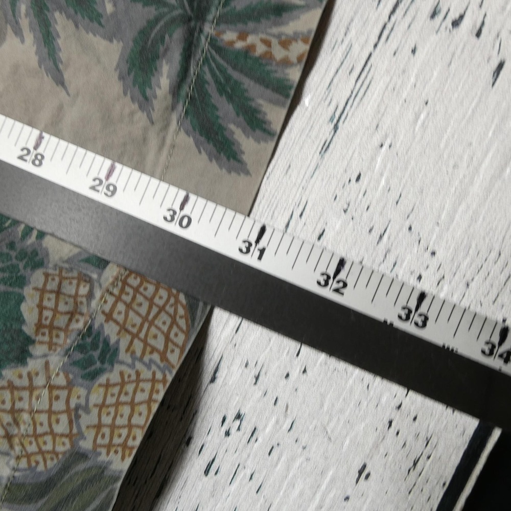 Metro One Hawaiian Shirt Mens XL Beige Palm Tree Cotton Aloha Beach Casual Print - Picture 7 of 7